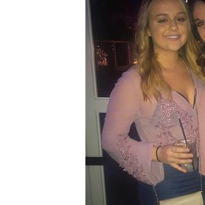 Sheer lace floral body suit!